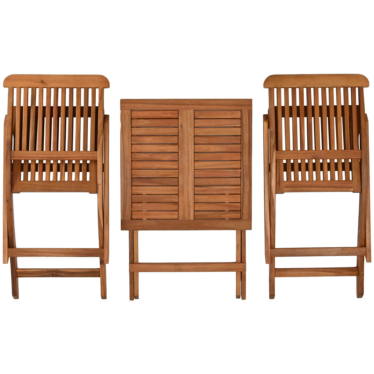 Ensemble Table + 2 Chaises Home ESPRIT Marron 60 x 60 x 74 cm