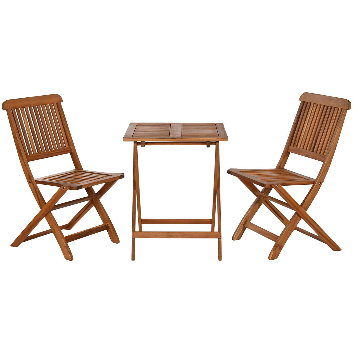 Ensemble Table + 2 Chaises Home ESPRIT Marron 60 x 60 x 74 cm
