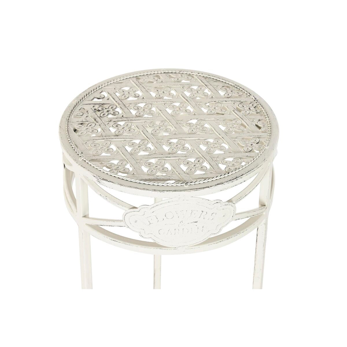 Jeu de 3 tables Home ESPRIT Blanc 30,5 x 30,5 x 70 cm (3 Pièces)