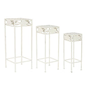Jeu de 3 tables Home ESPRIT Blanc 30 x 30 x 70 cm (3 Pièces)