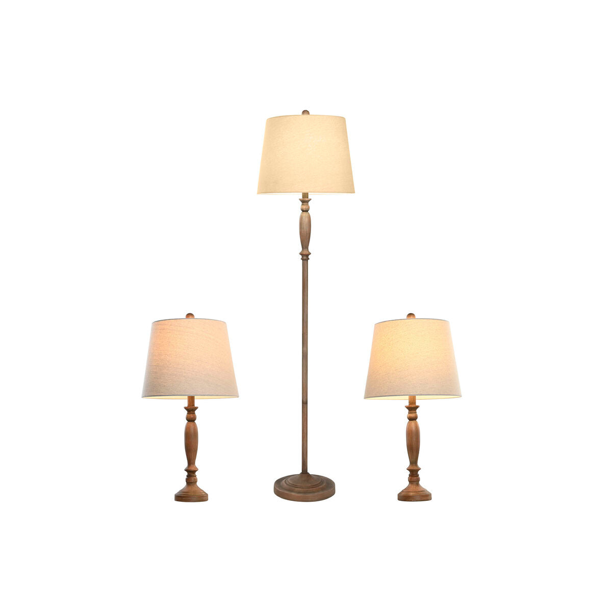 Lampadaire Home ESPRIT Marron Crème 50 W 220 V 38 x 38 x 150 cm (3 Pièces)