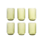 Set de Verres Home ESPRIT Vert Verre Avec relief 420 ml (6 Unités)