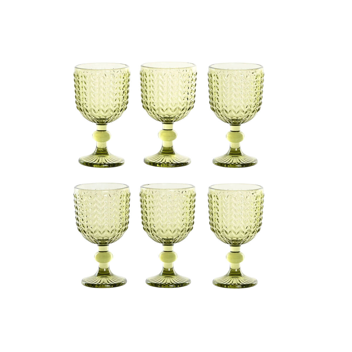 Set de Verres Home ESPRIT Vert Verre 260 ml (6 Unités)