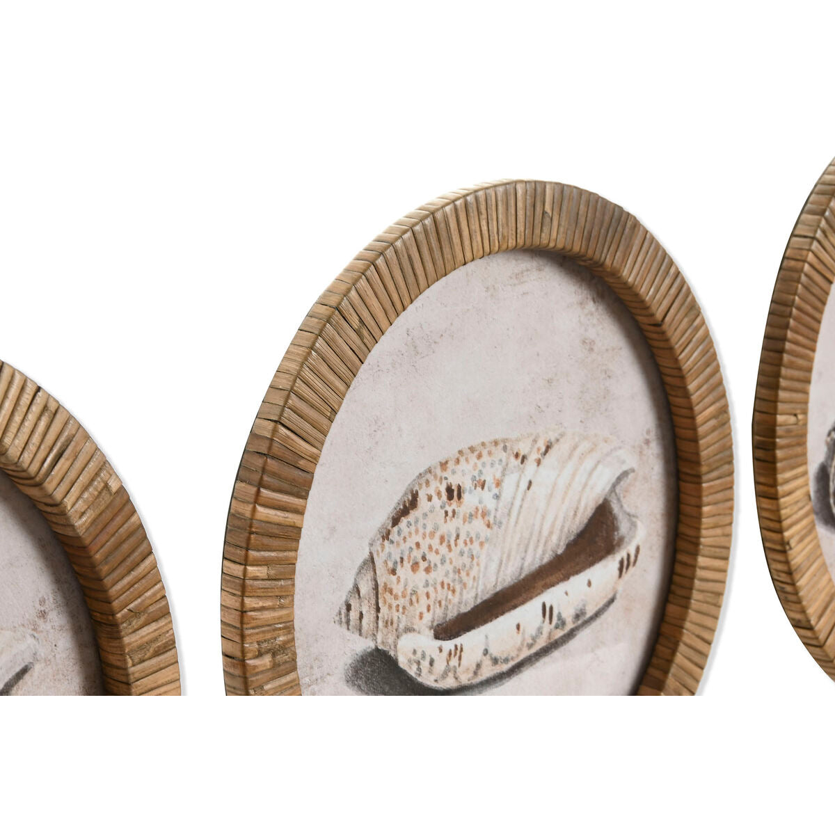 Cadre Home ESPRIT Verre Rotin 30 x 2 x 30 cm (9 Unités)