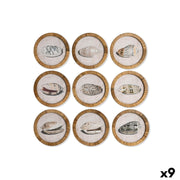 Cadre Home ESPRIT Verre Rotin 30 x 2 x 30 cm (9 Unités)