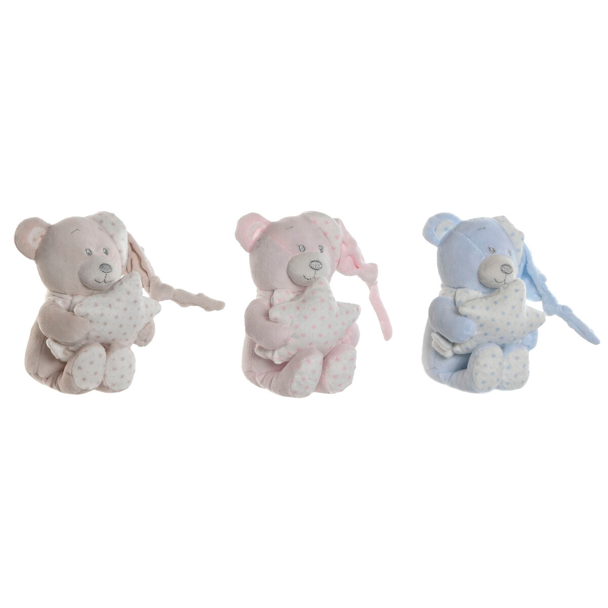 Jouet Peluche Home ESPRIT Bleu Beige Rose Polyester 20 x 10 x 15 cm (3 Unités)