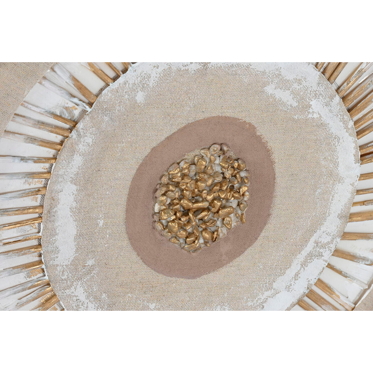 Toile Home ESPRIT Beige Naturel Cercles Scandinave 80 x 3 x 80 cm (2 Unités)