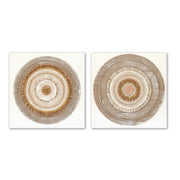 Toile Home ESPRIT Beige Naturel Cercles Scandinave 80 x 3 x 80 cm (2 Unités)