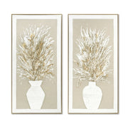 Toile Home ESPRIT Blanc Beige Vase Traditionnel 62 x 4,5 x 122 cm (2 Unités)