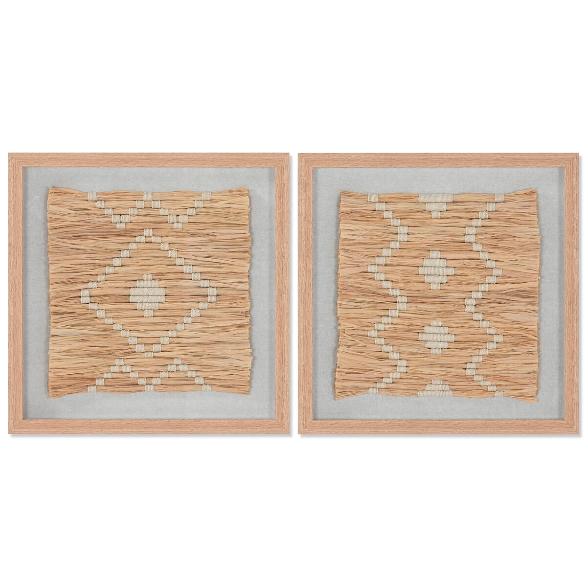 Cadre Home ESPRIT Raphia Verre 40 x 3 x 40 cm