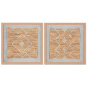 Cadre Home ESPRIT Raphia Verre 40 x 3 x 40 cm