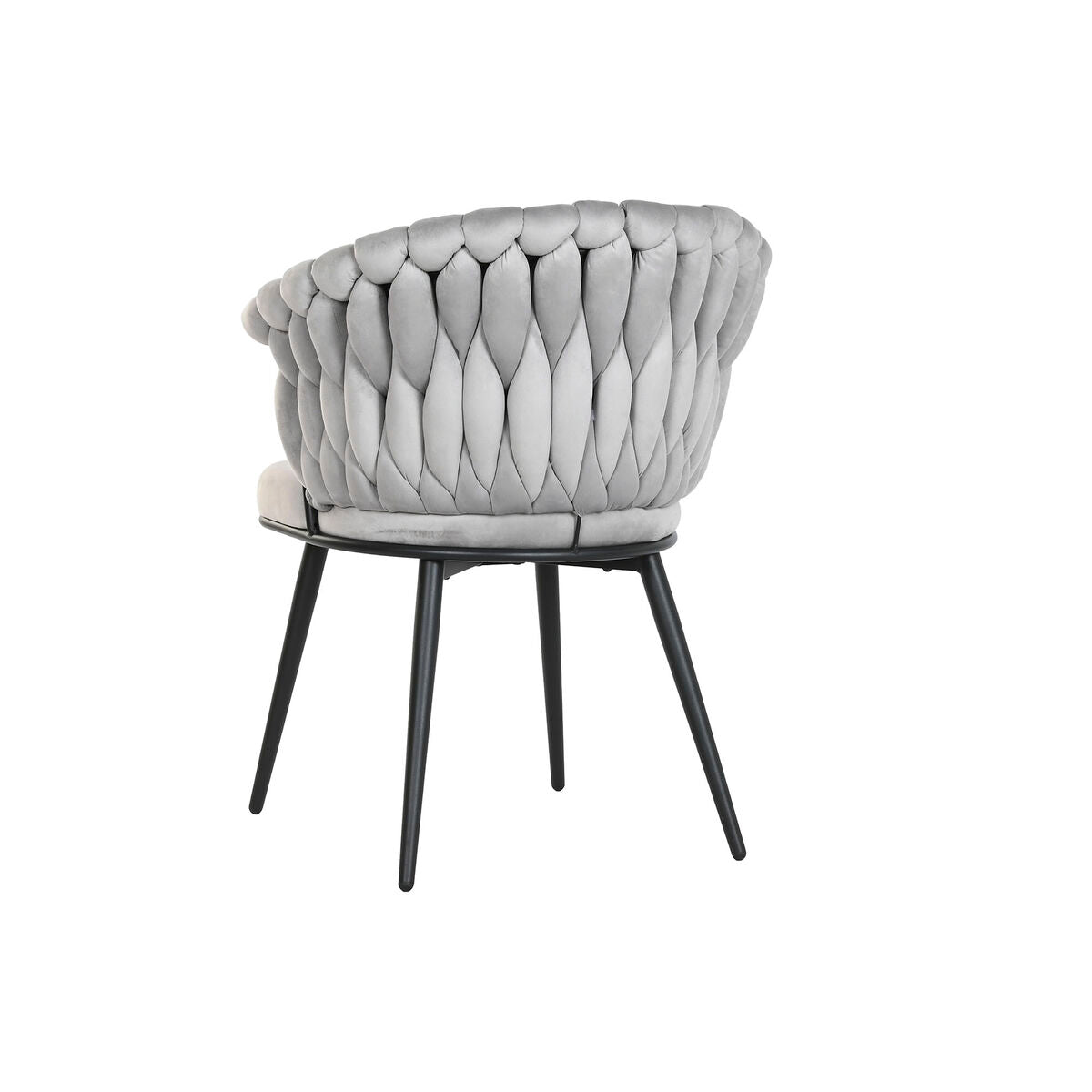 Chaise de Salle à Manger Home ESPRIT Noir Gris Polyester Métal 60 x 66 x 84 cm 66 x 60 x 84 cm