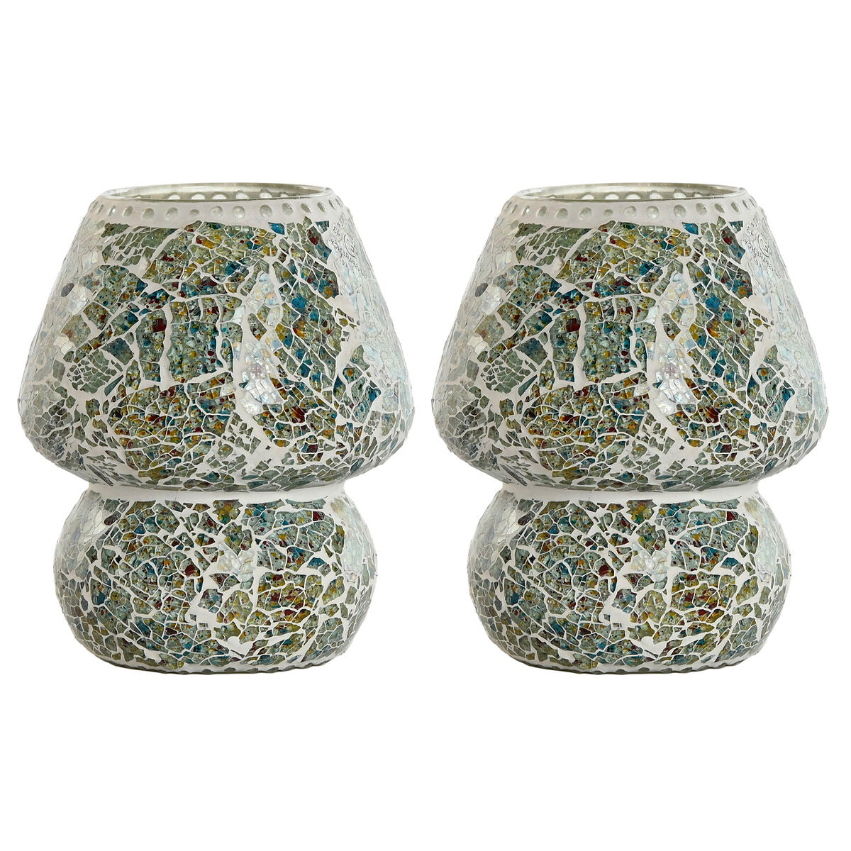 Lampe de bureau Home ESPRIT Vert Bleu ciel 25 W 220 V (2 Unités)