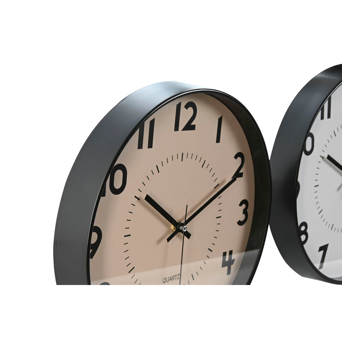 Horloge Murale Home ESPRIT Blanc Beige PVC 30 x 4 x 30 cm (2 Unités)