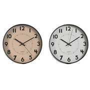 Horloge Murale Home ESPRIT Blanc Beige PVC 30 x 4 x 30 cm (2 Unités)