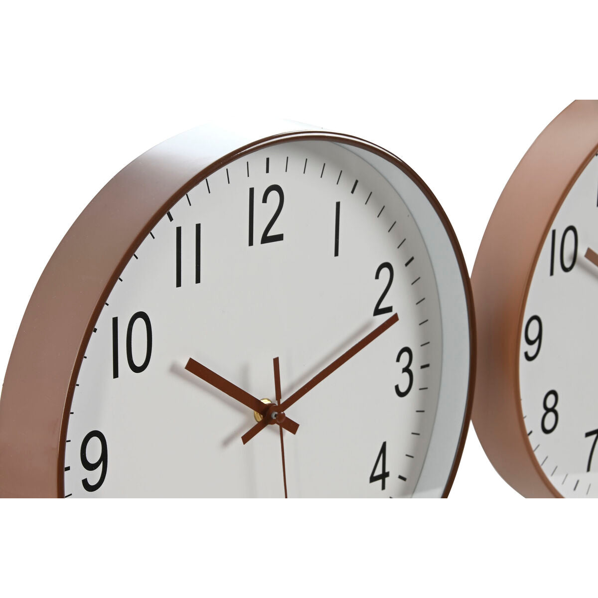 Horloge Murale Home ESPRIT Blanc Marron Naturel PVC 30 x 4 x 30 cm (2 Unités)