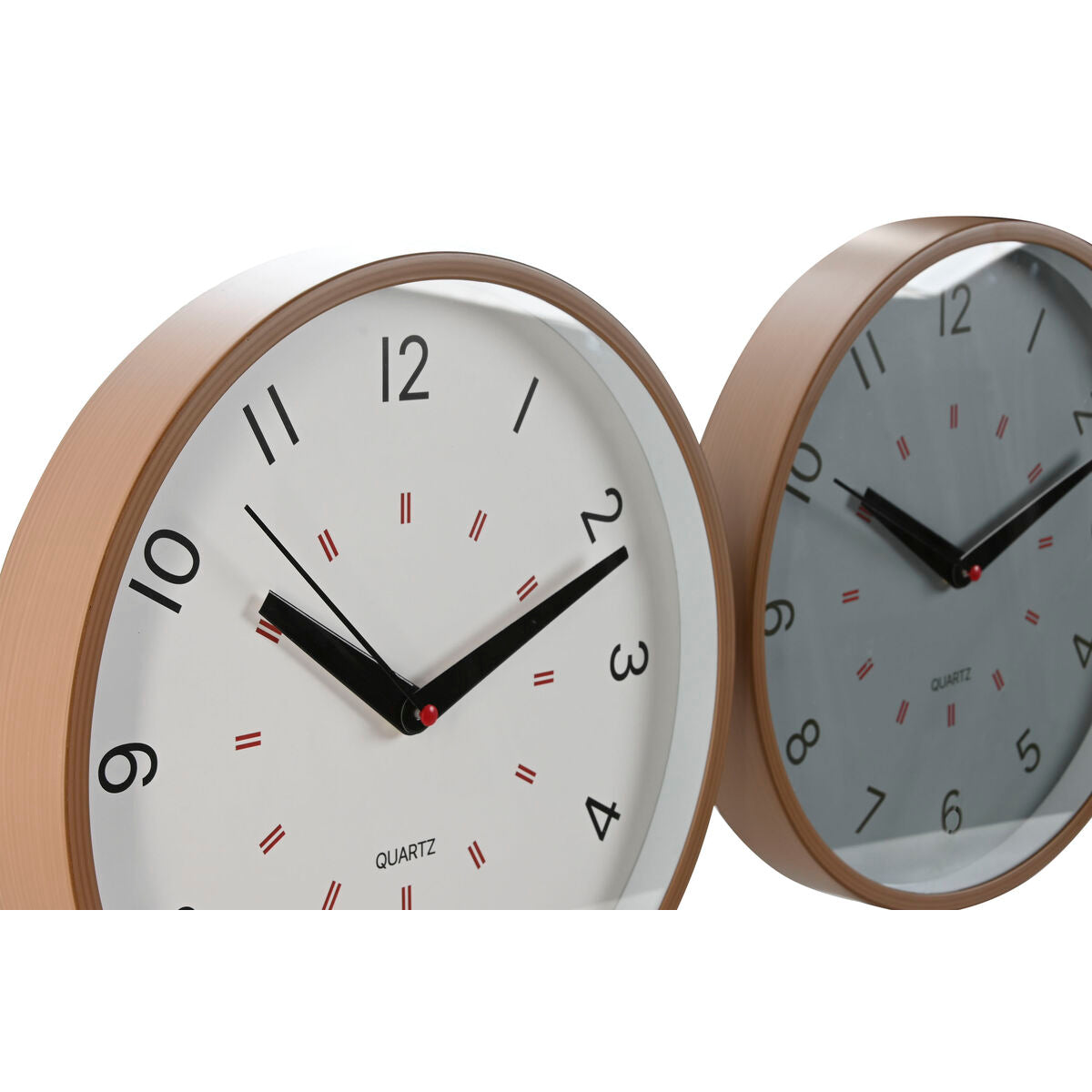 Horloge Murale Home ESPRIT Blanc Beige Gris PVC 30 x 4 x 30 cm (3 Unités)