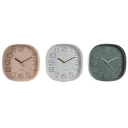 Horloge Murale Home ESPRIT Blanc Vert PVC 28,5 x 5 x 28,5 cm (3 Unités)