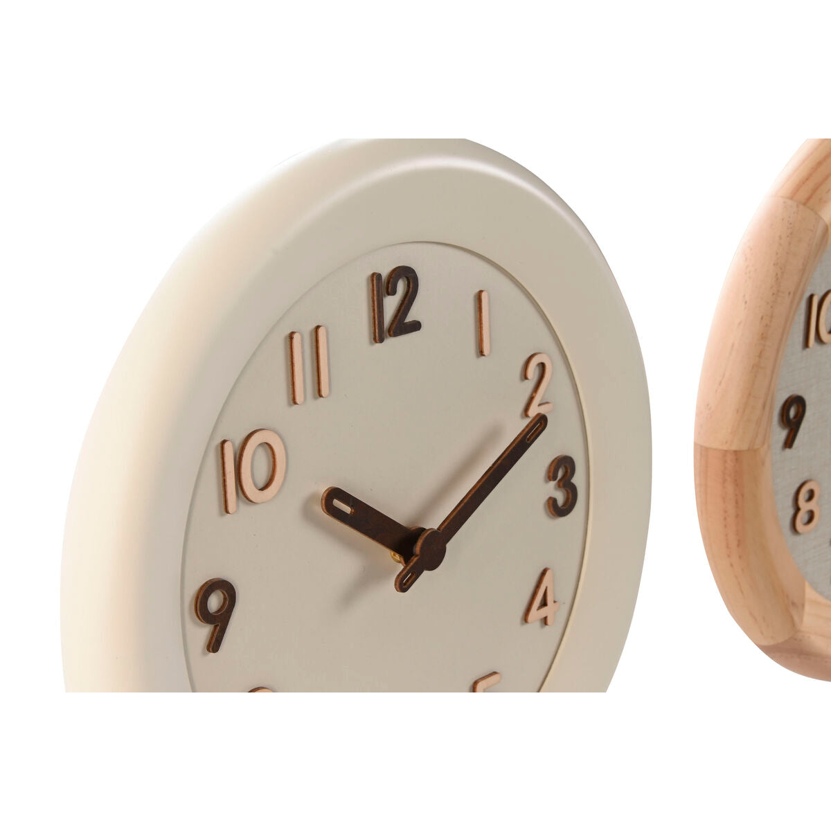 Horloge Murale Home ESPRIT Beige Naturel Bois 30 x 5 x 30 cm (2 Unités)