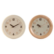 Horloge Murale Home ESPRIT Beige Naturel Bois 30 x 5 x 30 cm (2 Unités)