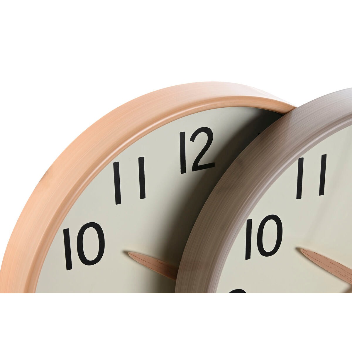 Horloge Murale Home ESPRIT Beige Naturel PVC Bois 30 x 4,7 x 30 cm (2 Unités)