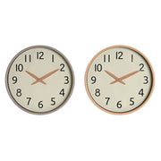 Horloge Murale Home ESPRIT Beige Naturel PVC Bois 30 x 4,7 x 30 cm (2 Unités)