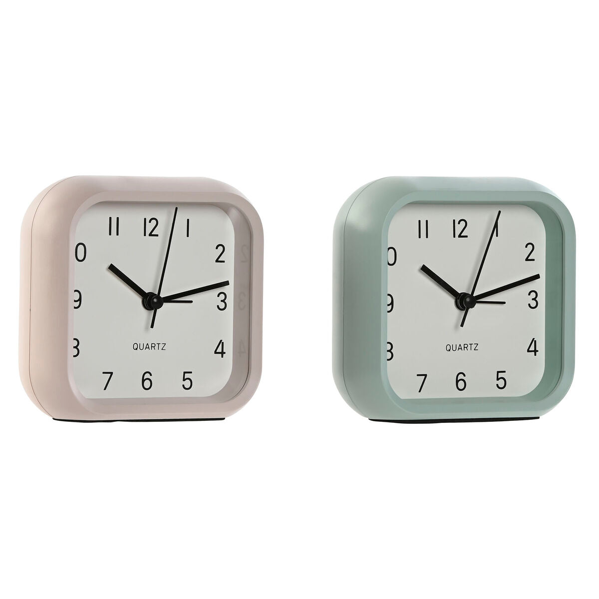 Horloge de table Home ESPRIT Rose Menthe (2 Unités)