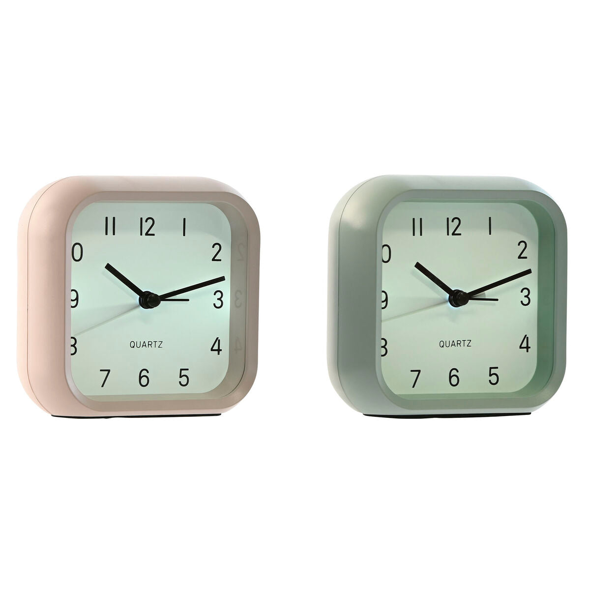 Horloge de table Home ESPRIT Rose Menthe (2 Unités)