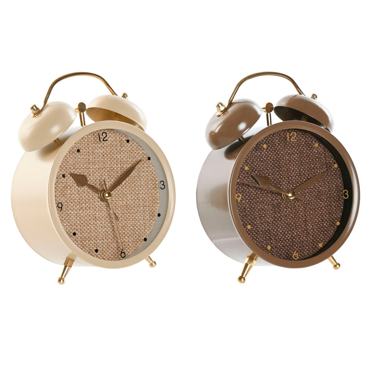 Horloge de table Home ESPRIT Marron Beige (2 Unités)