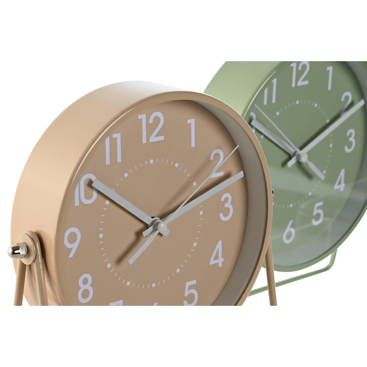 Horloge de table Home ESPRIT Beige (2 Unités)