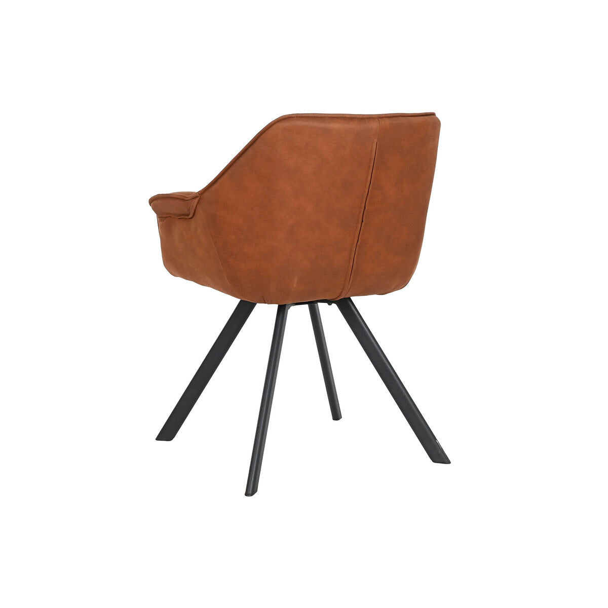 Chaise de Salle à Manger Home ESPRIT Noir Camel Métal Microfibre 64 x 67 x 85 cm 67 x 64 x 83 cm