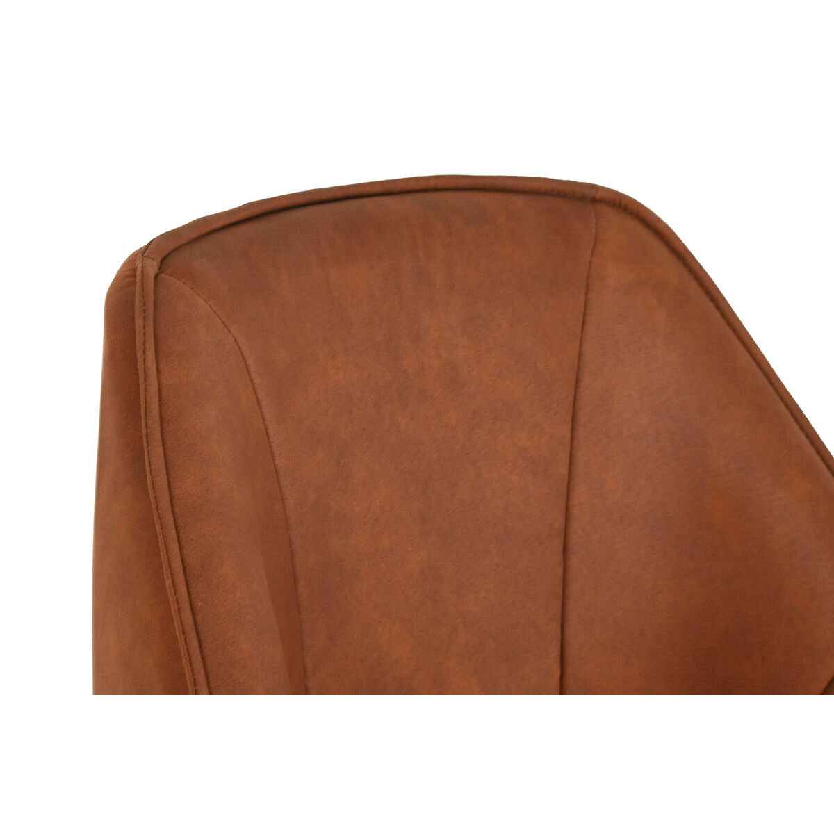 Chaise de Salle à Manger Home ESPRIT Noir Camel Métal Microfibre 64 x 67 x 85 cm 67 x 64 x 83 cm