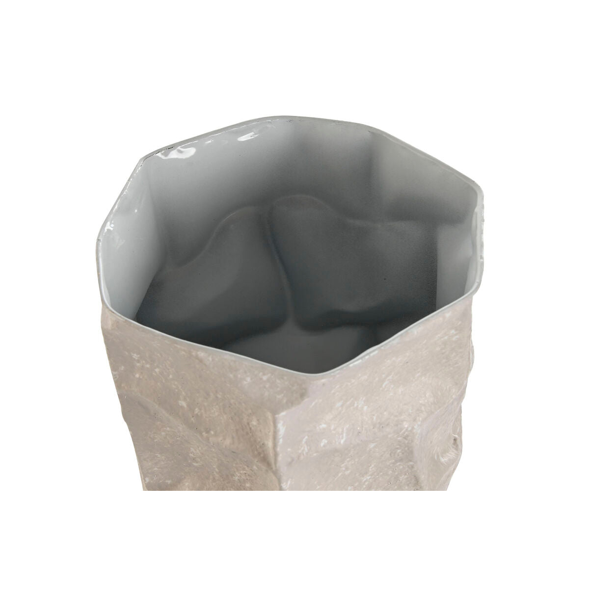 Ensemble de 2 Vases Home ESPRIT Beige Métal Moderne 20 x 20 x 48 cm 19 x 19 x 48 cm (2 Pièces)