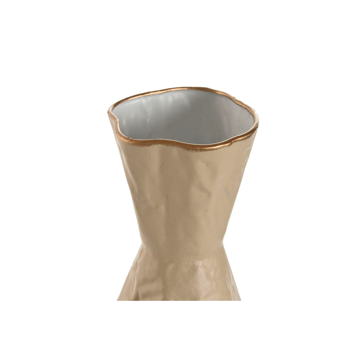 Ensemble de 2 Vases Home ESPRIT Beige Marron Clair Métal 13,5 x 13,5 x 71 cm (2 Pièces)
