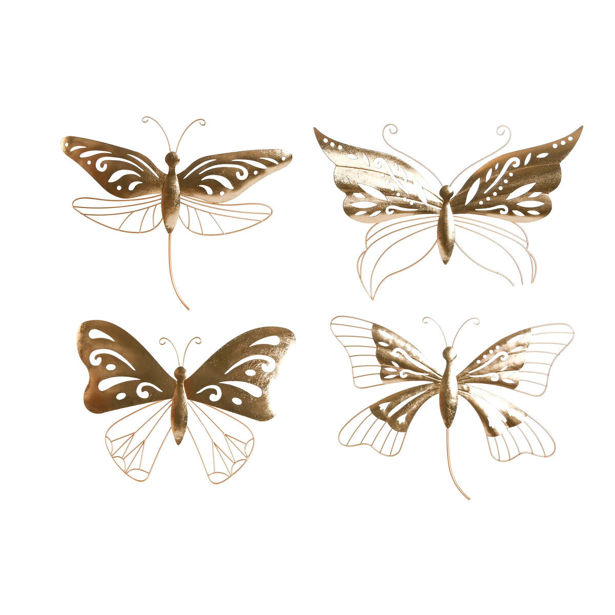 Décoration murale Home ESPRIT Doré Papillon 43 x 2 x 33 cm (4 Unités)
