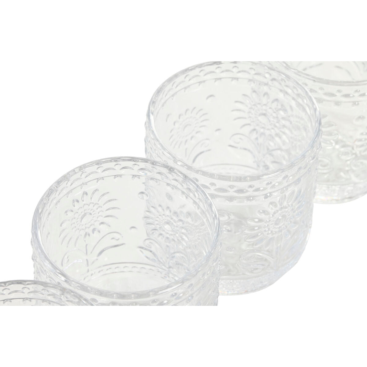 Set de Verres Home ESPRIT Transparent Verre Avec relief 360 ml (6 Unités)
