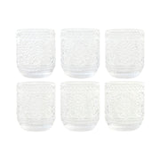 Set de Verres Home ESPRIT Transparent Verre Avec relief 360 ml (6 Unités)
