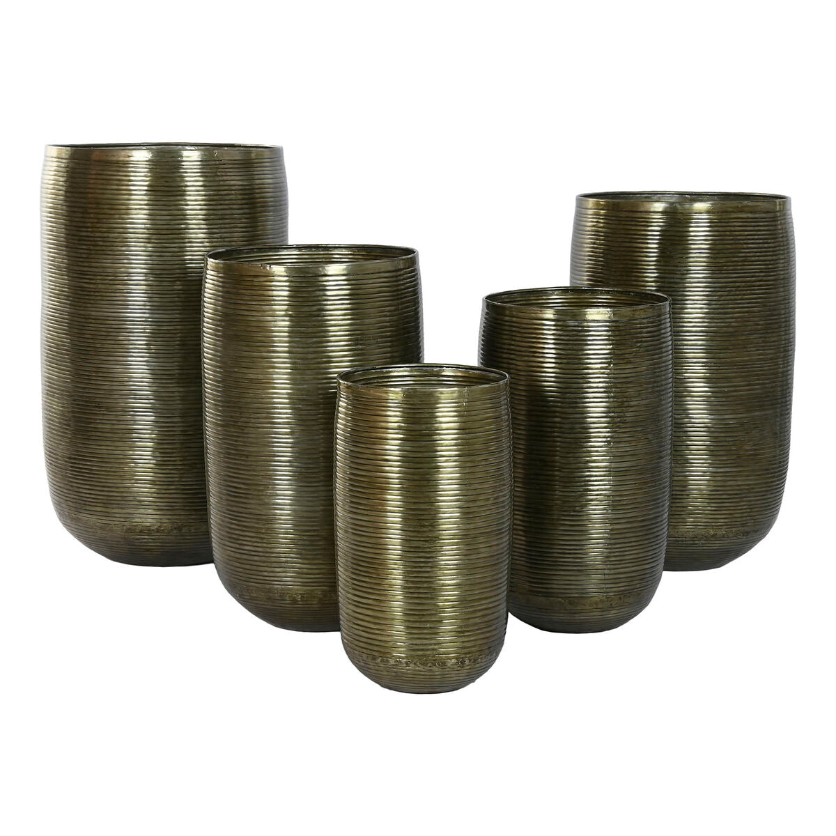 Cache-pot Home ESPRIT Cuivre Aluminium Moderne 50 x 50 x 89 cm 51,5 x 51,5 x 91 cm (5 Unités)