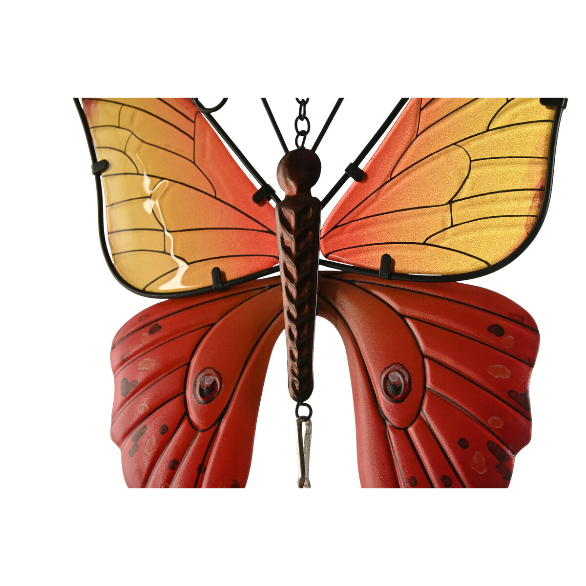 Décoration murale Home ESPRIT Bleu Orange Papillon Shabby Chic 23 x 13 x 90 cm (2 Unités)