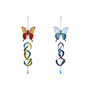 Décoration murale Home ESPRIT Bleu Orange Papillon Shabby Chic 23 x 13 x 90 cm (2 Unités)