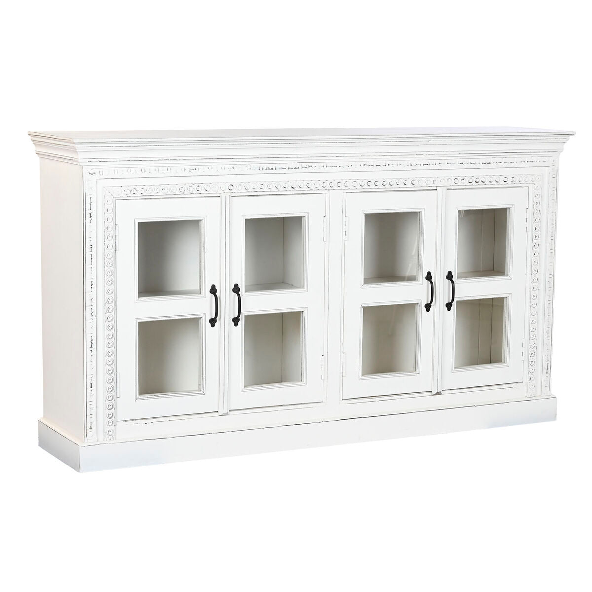 Buffet Home ESPRIT Blanc Verre Bois de manguier 180 x 40 x 100 cm