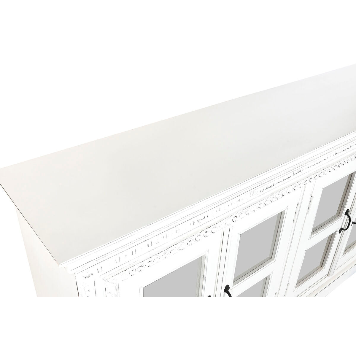 Buffet Home ESPRIT Blanc Verre Bois de manguier 180 x 40 x 100 cm