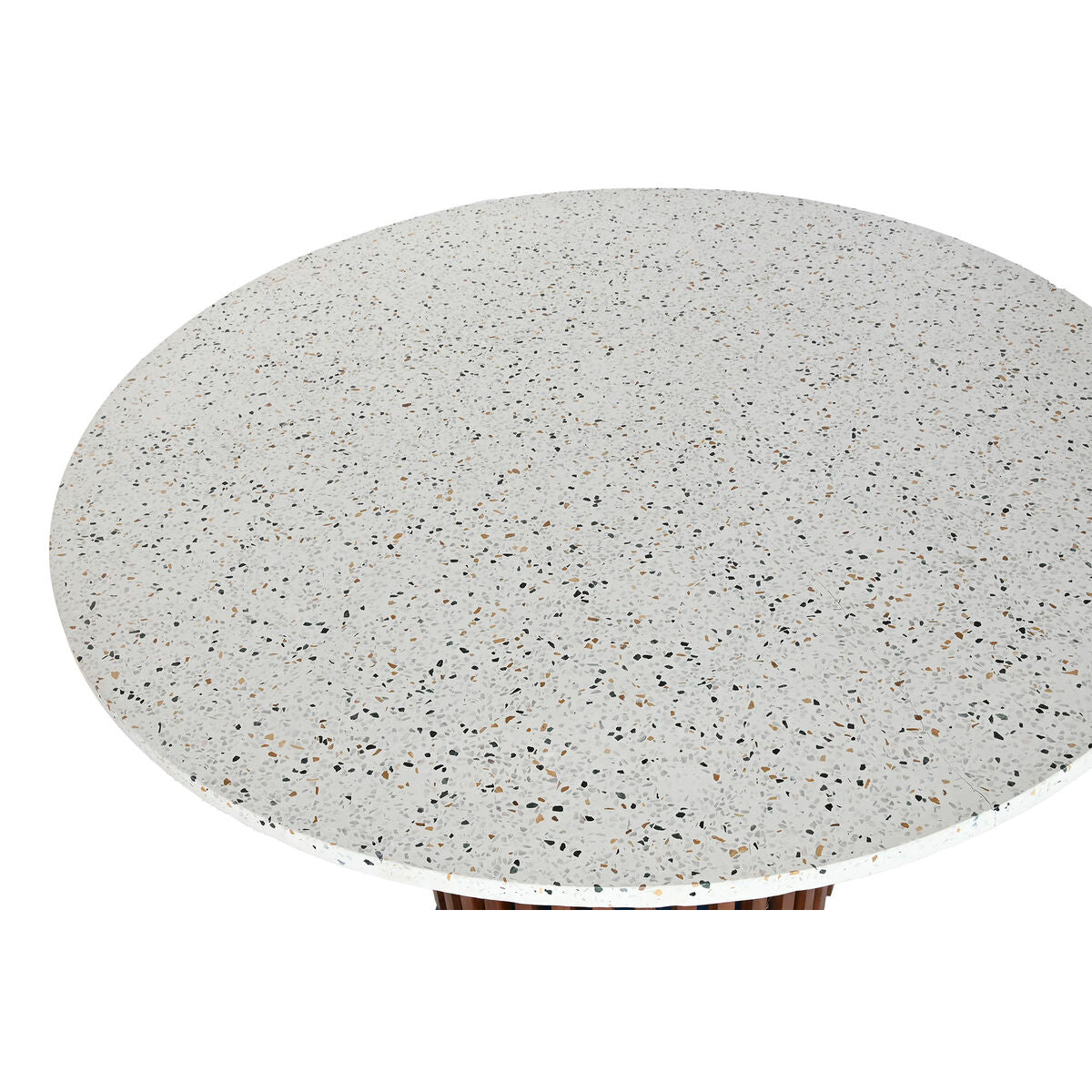 Table de Salle à Manger Home ESPRIT Bois d'acacia Terrazzo 130 x 130 x 76 cm