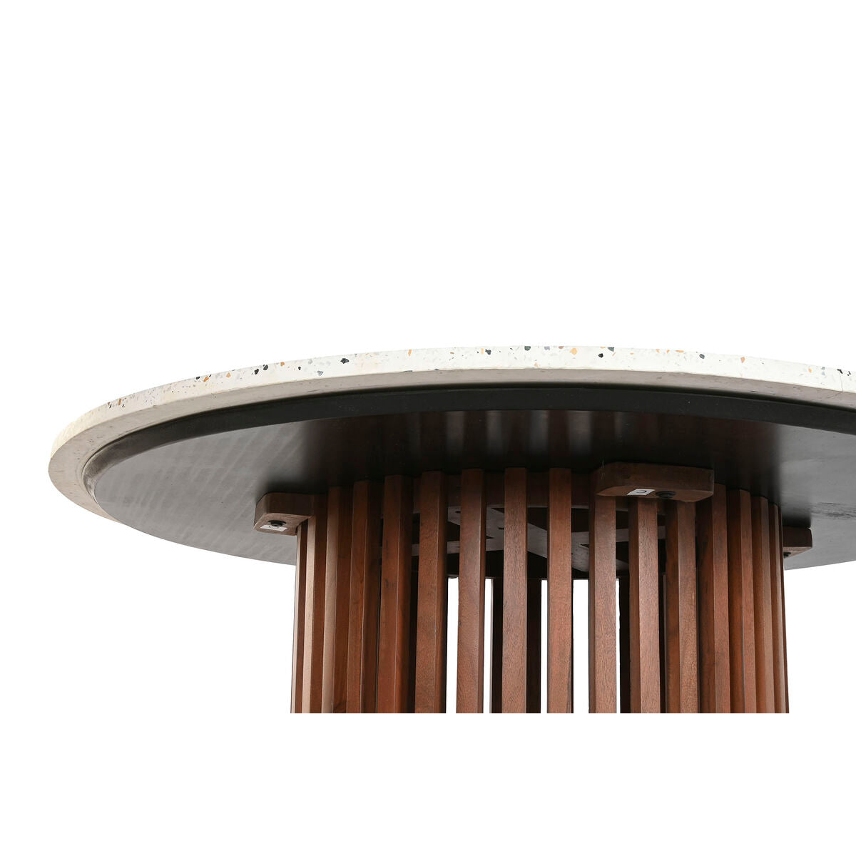 Table de Salle à Manger Home ESPRIT Bois d'acacia Terrazzo 130 x 130 x 76 cm