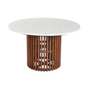 Table de Salle à Manger Home ESPRIT Bois d'acacia Terrazzo 130 x 130 x 76 cm
