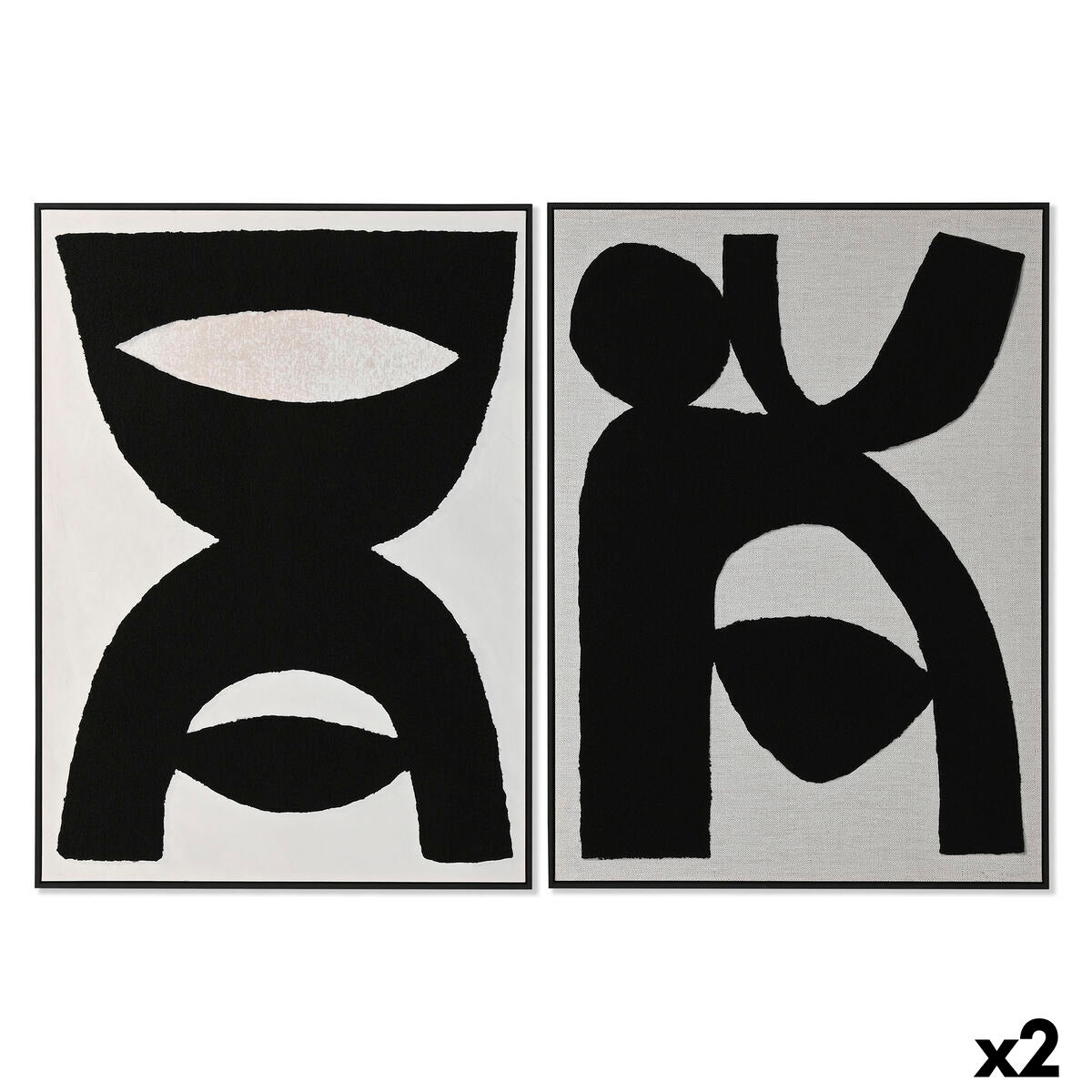 Cadre Home ESPRIT Bois Toile 103 x 4,3 x 143 cm 102,6 x 4,3 x 142,6 cm (2 Unités)