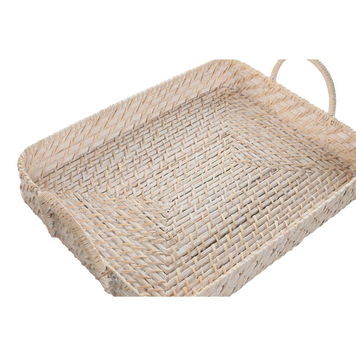 Jeux de plateaux Home ESPRIT Blanc Naturel Bambou Rotin 45 x 35 x 13 cm