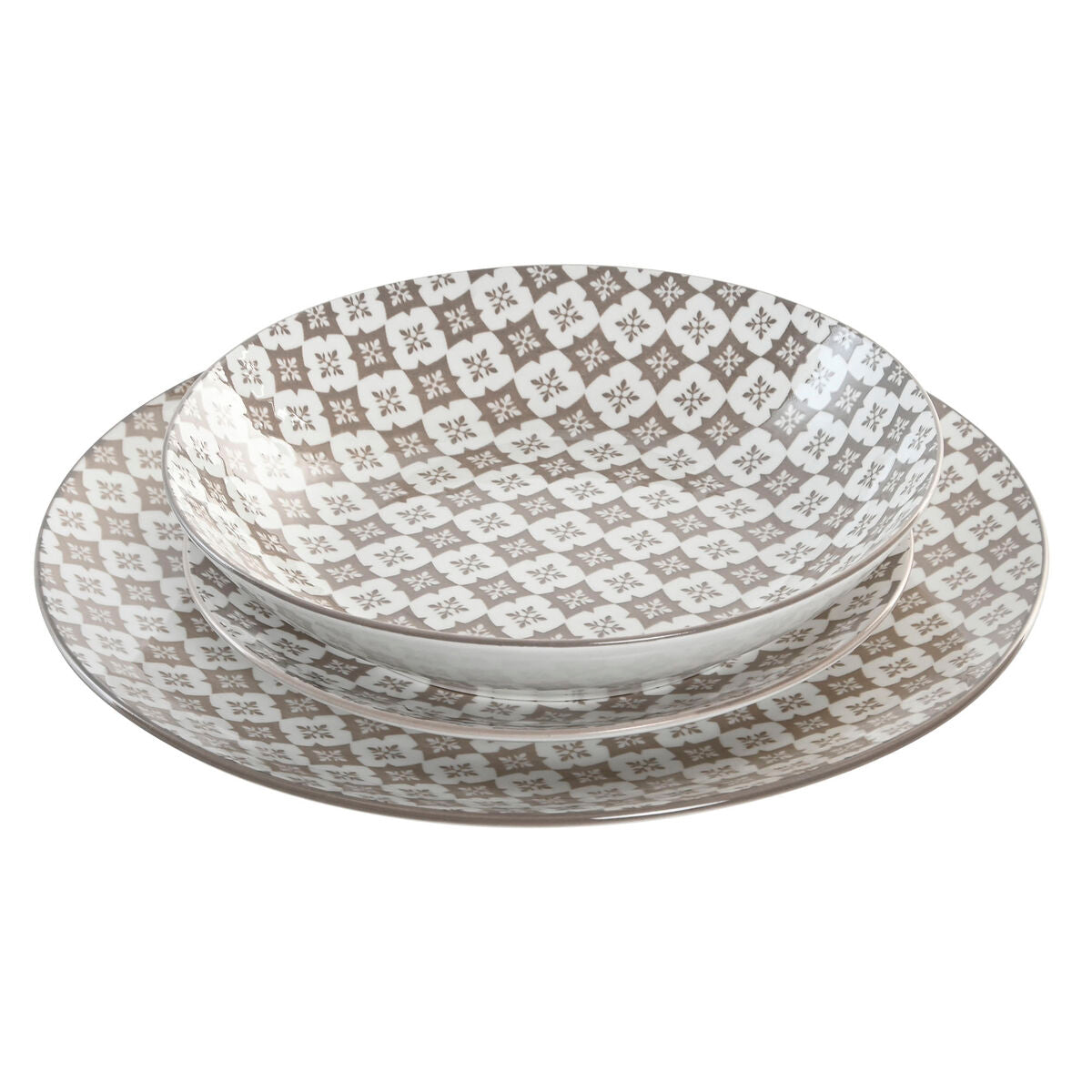 Assiettes Home ESPRIT Beige Porcelaine Moderne 18 Pièces