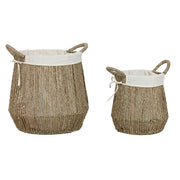 Panier à linge Home ESPRIT Blanc Naturel Algues marines 43 x 43 x 48 cm (2 Unités)