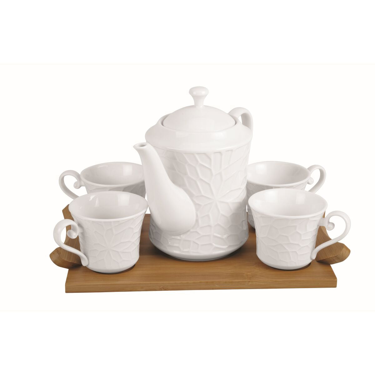 Ensemble de tasses à café Home ESPRIT Blanc Bambou Porcelaine